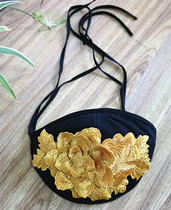 New ethnic wind machine embroidered three-dimensional embroidered hair band hat gold silver Yang Liping the same model