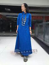 New National style linen long dress A version high quality cotton linen skirt personality characteristics retro Womens Wear