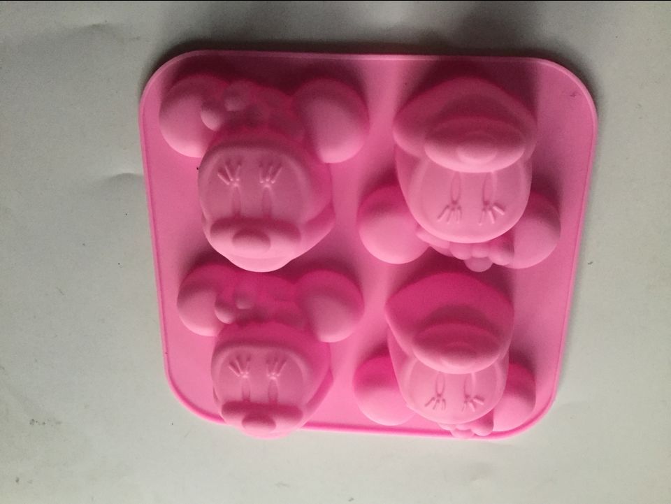 4 thậm chí phim hoạt hình silicone khuôn bánh thạch cao Khuôn Epoxy sô cô la Băng lưới Mickey Stitch sóc - Tự làm khuôn nướng khuôn bánh kẹp tàn ong bằng điện