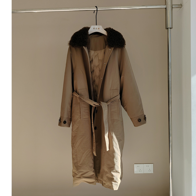 Detachable Cashmere Fur Collar Long down Jacket for Women, Parka Trench Coat, Winter Warm and Wind-Resistant, Old Money Style Detachable Cashmere Fur Collar Long down Jacket for Women, Parka Trench Coat, Winter Warm and Wind-Resistant, Old Money Style