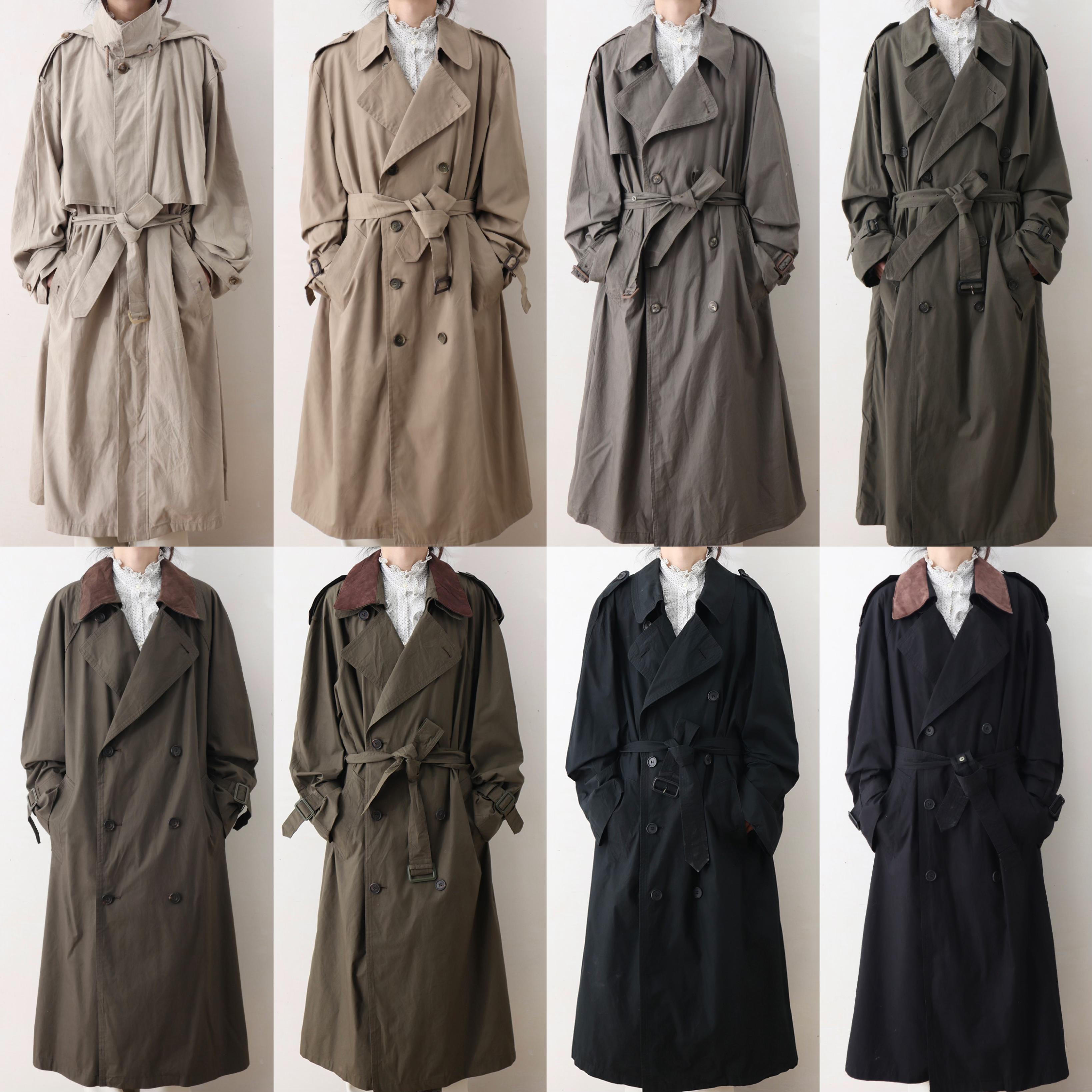 vintage European and American retro jacket loneliness classic advanced feeling loose and thin medium long style with wind coat L18 -Taobao