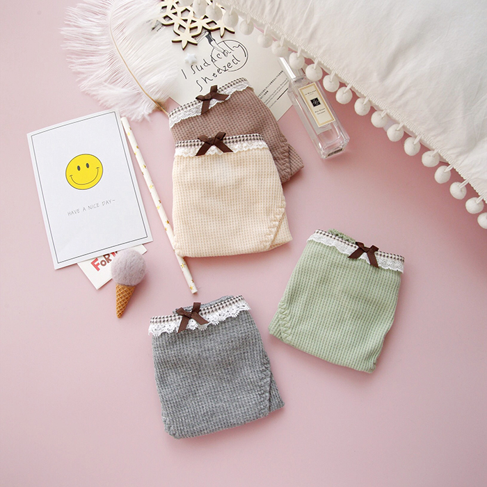 Tunan mẹ tôi đề nghị ~ xem cotton tốt ~ Đồ lót kẻ sọc Sen nữ chất liệu cotton eo rắn chắc quần sịp dây nam