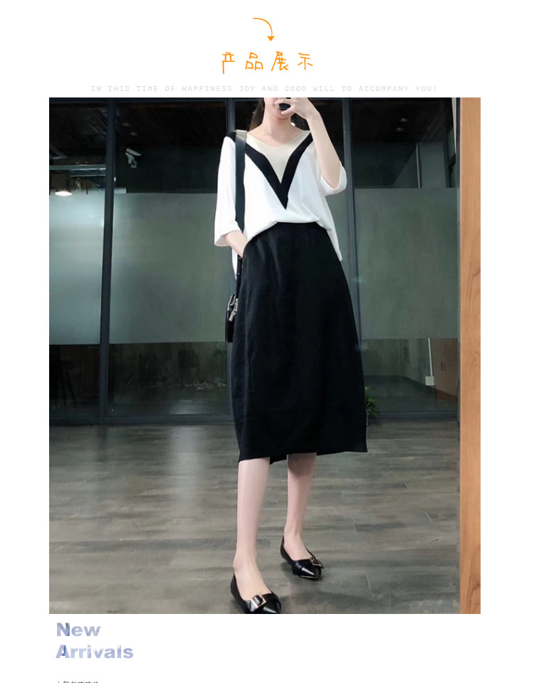 Váy nửa dài nữ mùa hè mới lanh nghệ thuật tươi mát giản dị hoang dã sau khi mở váy cotton nữ thời trang - Váy chân váy kẻ