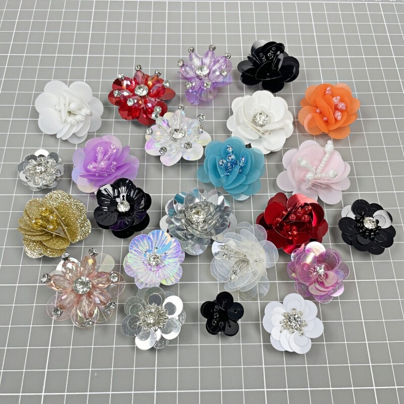 Korean Creative Crocs Shoe Accessories Sequins Rhinestone Shoe Flower Decoration Buckle Crystal Shoe 3D Shoe Buckle DIY Flower