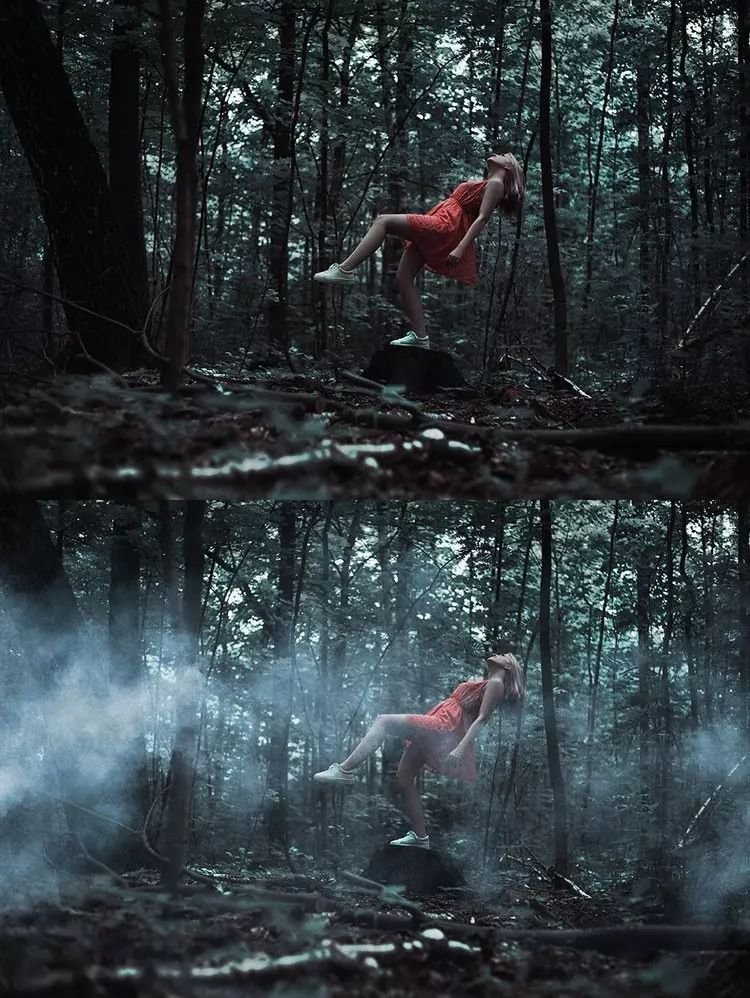 【S426】PS图片加烟雾环绕特效动作 烟雾叠加素材 云雾烟雾一键特效 蒸气炊烟效果 含教程