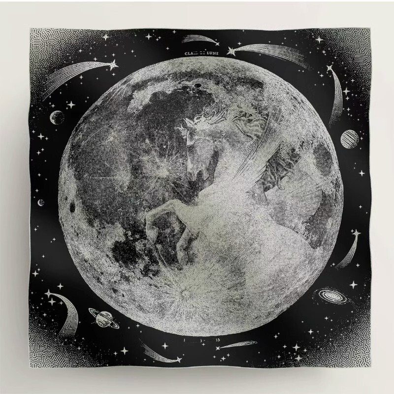Moonlight Pegasus High-End Autumn and Winter Original Silk Cashmere Scarf 140 Large Square Scarf Silk Scarf Warm Women's Shawl Velvet