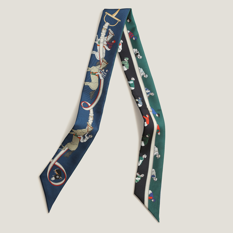 2026 Autumn New Style: Galloping Horses at the Racecourse Ribbon Handle Hair Tie Small Scarf Women's Streamer