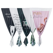 Net red ins free perforated velcro curtains Finished simple modern bedroom shading cloth rental simple small curtains