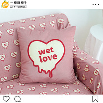 One Orange Moist love Pillow Bed Cushion cushions Inches Couch Afternoon Nap Living Room Girls Cute On-board Winter