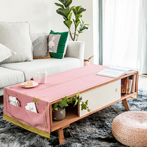 Morandi Pure Color Mesh Red Ins Nordic Waterproof Tea Table Cloth Anti-Burn Tea Table Cloth Rectangular Bed Head Cabinet Geb