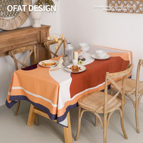 An orange Roscootable cloth tea table Nordic light and luxurious cloth art students minimalist modern desk dining room table TV cabinet