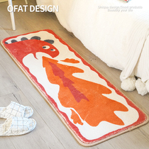 An orange small dinosaur bedside blanket can be sat cushion cushions for home bedroom living room Childrens bed lower strip