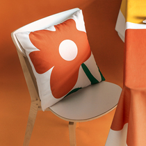 Small flower simple color block pillow cover Waterproof pillow Sofa cushion Bedroom bedside backrest Office chair pillow