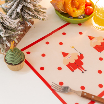 An orange Christmas old man pvc table cushion baby dining cushion thermal insulation decoration cushion waterproof student cute ins and wind home