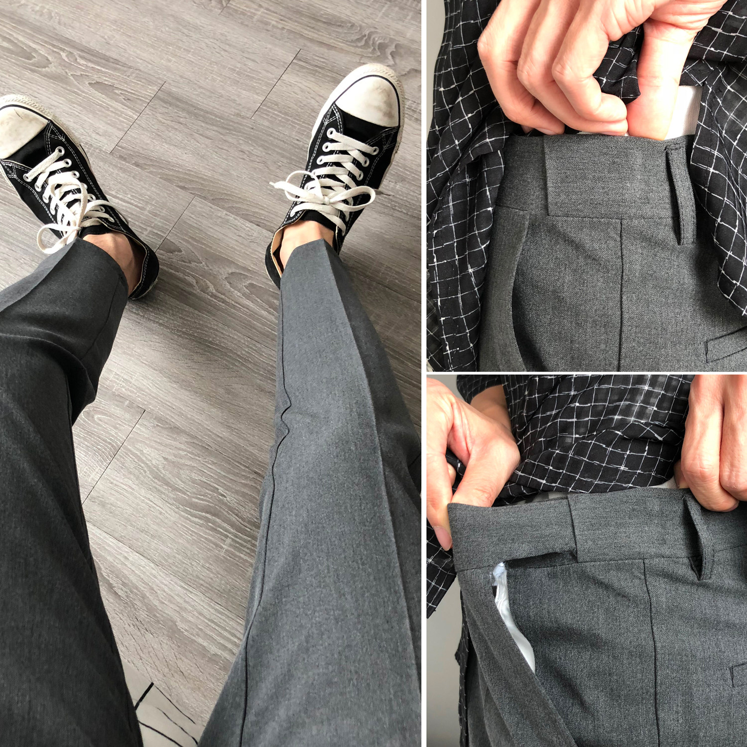 CCJE Casual Pants Men's Spring Summer Pendant Feel 90% Pants Korean Version Trend Black Gray Western Dress Pants Man