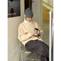 CCJE splicing sweater mens niche design advanced sense Korean trend Hong Kong style leisure Joker high neck sweater men