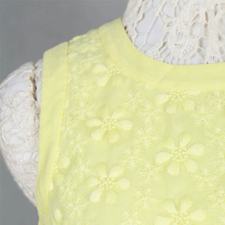 Xia Xinpin giải phóng mặt bằng O thời trang retro organza thêu khâu không tay đầm đầm 1152082960 đầm suông dài