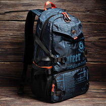 Tide Card Double Shoulder Bag Men 2022 New Canvas Backpack Large Capacity Computer Bag Men Travel Bag College Student Bag