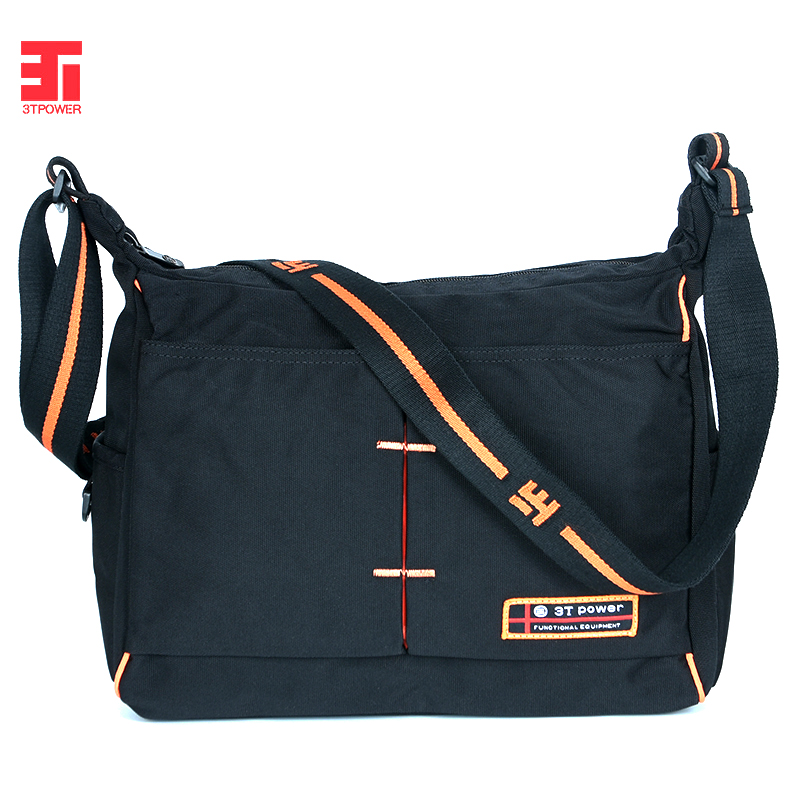 Bagged shoulder sloping middle - aged men and women casual bag Hong Kong 3T waterproof nylon cloth multi - partition practical Oxford spinning
