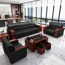 Meeting business Chinese office sofa tea table combination set solid wood modern reception negotiation office rest area