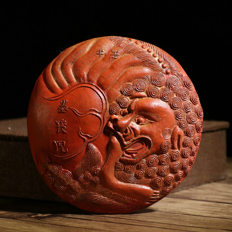 Qing Dynasty old version of the ancient version of the ink Suibi old ink block Hu Kaiwen pure vermilion ink bar collection gift box