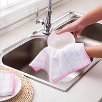 Home kitchen rag 5 layers plus cotton rag scrubs microfiber dishcloth non-woven cleaning rag