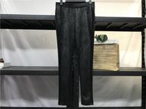 Clear original single womens spring and autumn stretch wild Korean version thin large size outside wear black small feet slacks 7902