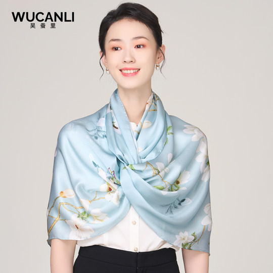Spring, summer and autumn printed Chinese style silk scarf for women