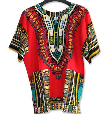Ethnic Style African Drum Performance Clothing Beach Travel Cotton and Linen Large Size Loose Men's and Women's T-Shirt Hainan Island Clothing