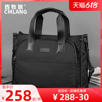 Handbag Mens Canvas Man Bag Single Shoulder Diagonal Satchel Briefcase Man Casual Waterproof Oxford Cloth Business Large Capacity