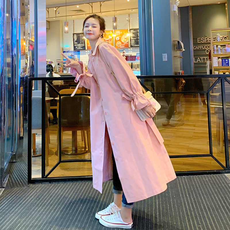 Pink Sweet Girly Trench Coat 2026 Early Spring New Korean Style Fashionable High-End Design Waist-Cinching Jacket Pink Sweet Girly Trench Coat 2026 Early Spring New Korean Style Fashionable High-End Design Waist-Cinching Jacket