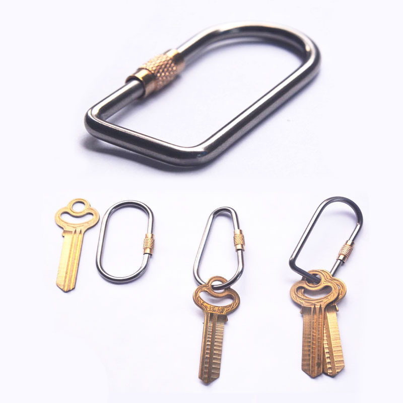 Outdoor camping titanium alloy climbing button titanium alloy belt lock - hook key - peg EDC backpack D - type button