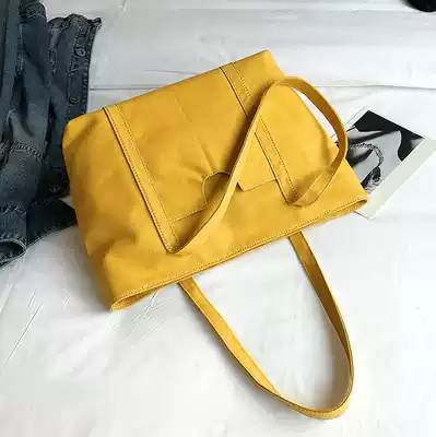 Literary lightweight all-match women's bag Korean canvas large-capacity work file fashion briefcase shoulder handbag