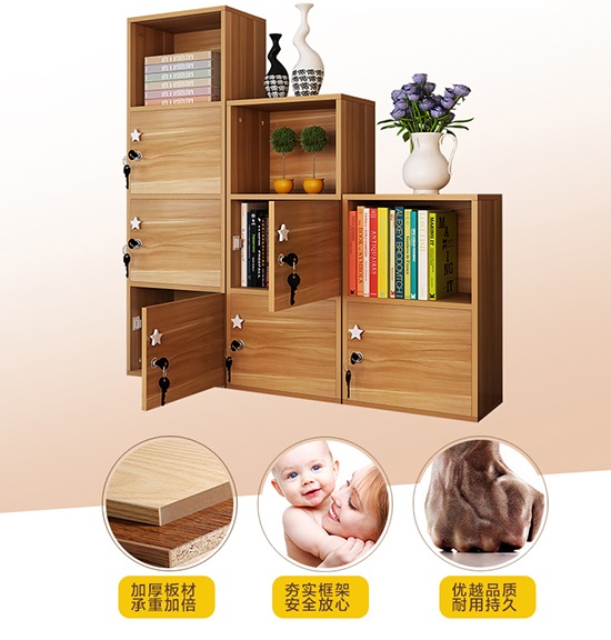 tủ kệ sách đơn giản tủ khóa tủ nhỏ với cửa ra vào kết hợp miễn phí khóa tủ lưu trữ tủ tủ ban công trẻ - Buồng tủ nhựa cánh lùa
