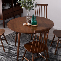 Nordic Full Solid Wood Round Table Dining Room Round Dining Table Home Small Family Dining Table Modern Minima Dining Table and chairs Combined