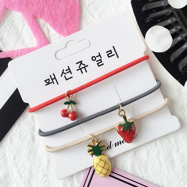 Hàn Quốc Trang sức Harajuku Dễ thương vòng tóc mặt dây chuyền tóc set mềm trái cây dễ thương dễ thương dây tóc kẹo kẹo phụ kiện tóc - Phụ kiện tóc kẹp phồng chân tóc