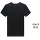 Mens T-shirt mens ngắn tay quanh cổ áo v-cổ áo cơ thể chặt chẽ siêu đàn hồi bông băng rắn màu Mordale nhấn vẻ đẹp triều đáy.