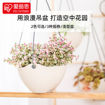 Love Rieth Chandelia Flower Pot Green Loo Green Plant Suspended Thickened Plastic Sloth People Basin Hanging Basket Hanging Self-Absorbent Creativity
