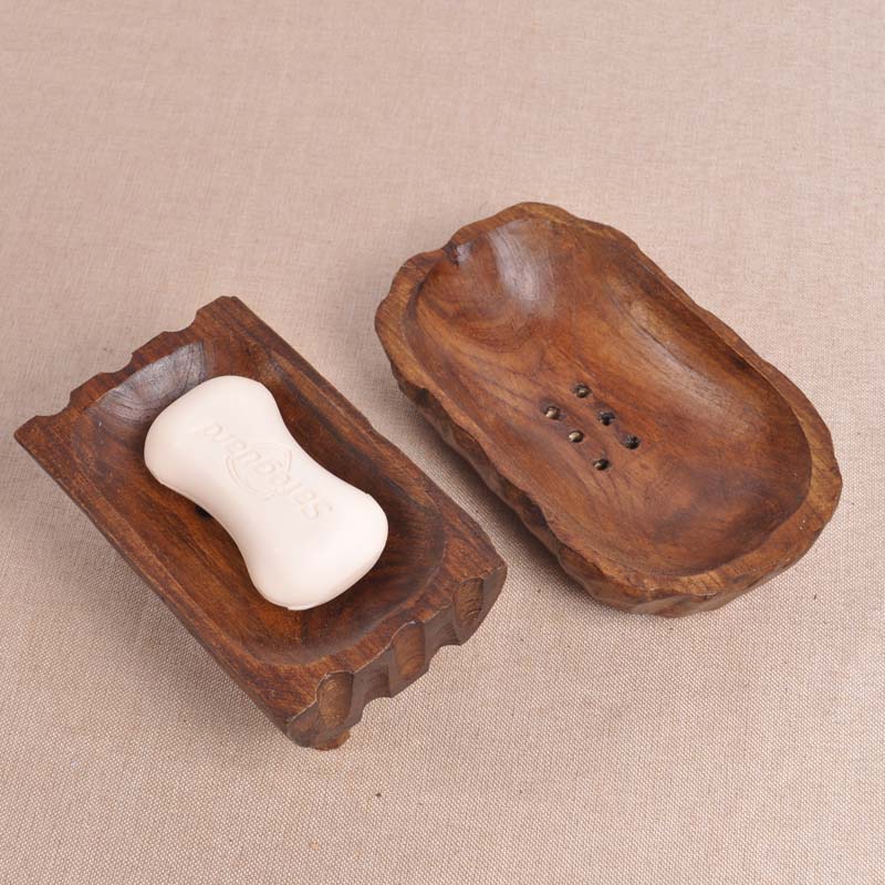 Thai Solid Wood Soap Box Soap Box soap Creative Drain Handmade Soap Case Makeup Room Soap box soap Soap Shelf