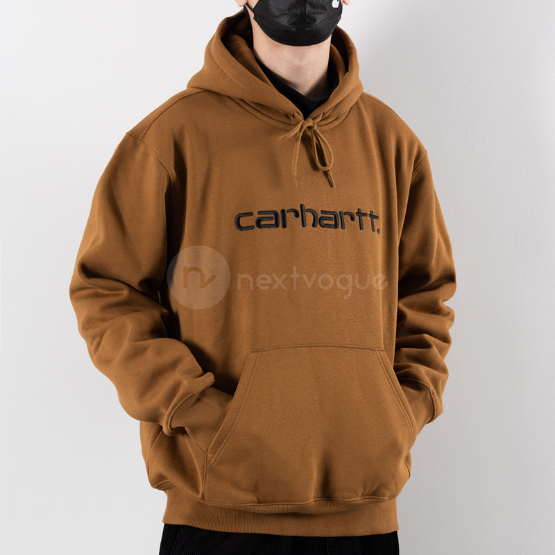 (NextVogue)carhartt wip sweatshirt embroidery logo hooded sleeve round neck sweater