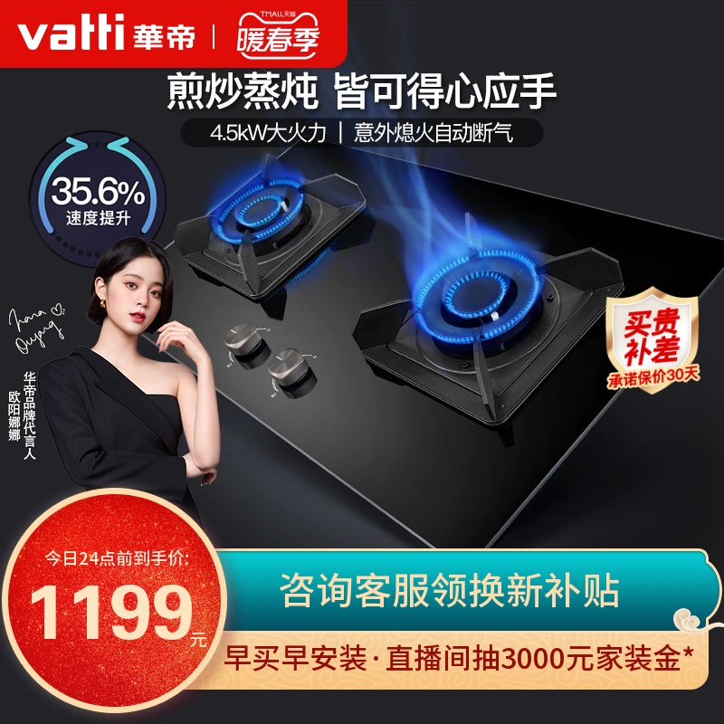 Vantage gas stove i10052B gas stove double stove household natural gas stove embedded liquefied gas flagship store