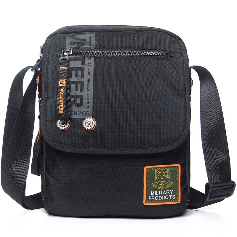 Inclined Satchel Bag Men Clamshell Casual Cloth Bag Waterproof Nylon Vertical man bag Single shoulder bag Outdoor Small bag Shoulder Bag Tide Collision
