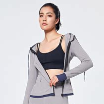 Long sleeve fitness clothes women running autumn and winter yoga clothes sports coat casual jacket zipper cardigan stand neck top