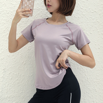 Mesh breathable sports top women loose size quick clothes running short sleeve T-shirt fitness clothes fat mm yoga clothes
