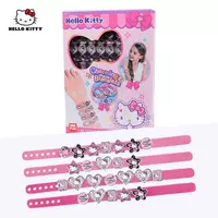 Hello kitty, плетеный детский браслет из бисера ручной работы, детская игрушка, DIY, подарок на день рождения