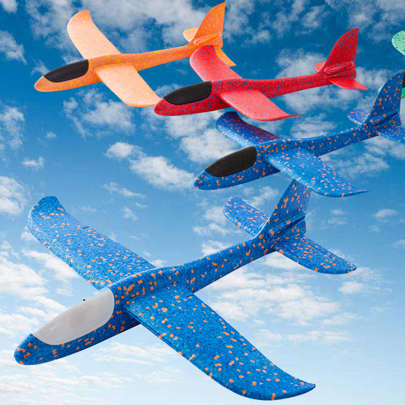 Children's foam plane net red Hand throw anti-fall rotary glider stunt drone Outdoor parent-child toy model