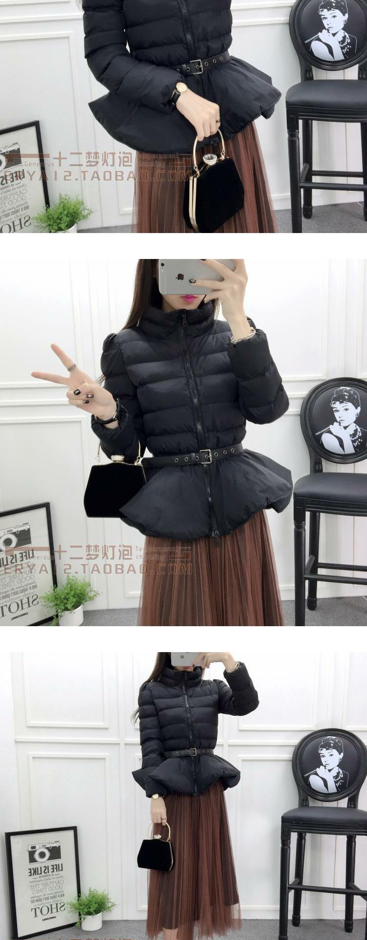 Đầm dự tiệc mùa đông 2018 đầm hoa sen bồng bềnh hạ eo bông pad nữ phiên bản Hàn Quốc của áo gió mỏng thon gọn thơm lừng áo phao nữ hàng hiệu