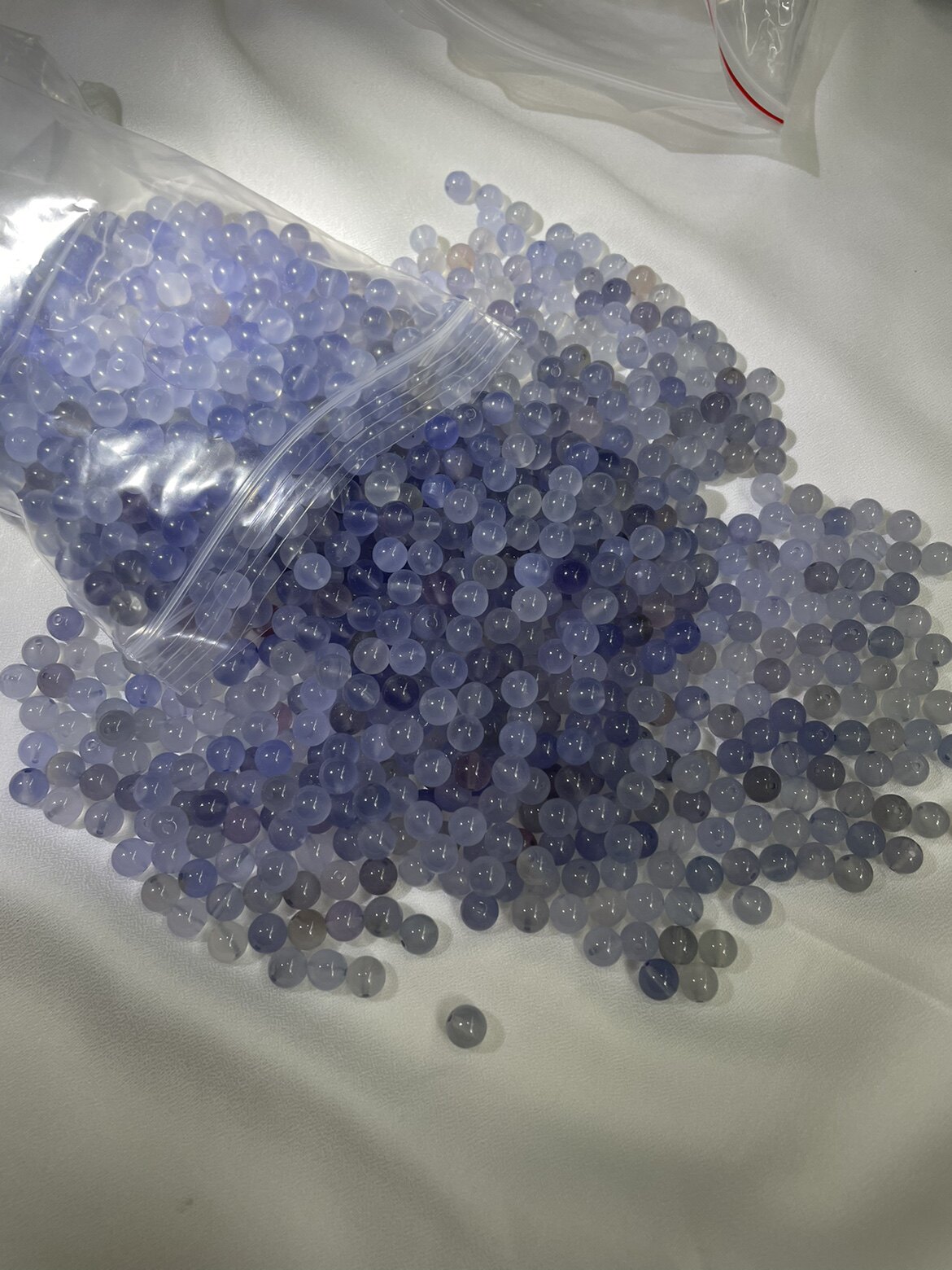 If fake, return natural non-optimized blue agate loose beads sapphire collection grade ice transparent aquamarine bracelet dly