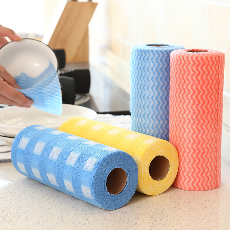 Lazy rag dry and wet degreasing housework cleaning kitchen thickening disposable dishcloth household non-woven towel 50 pieces