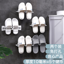 Bathroom slipper rack Wall-mounted hole-free wall-mounted bathroom slipper shoe rack hanging nail-free storage artifact